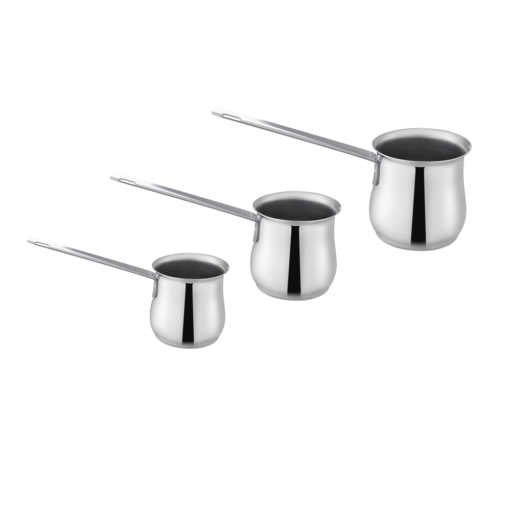 Zahran Stainless Steel Classic Cooking Set, Stewpots 18,20,26,30 + Sauce Pan 16 + Round Oven Tray 22 + 3 Coffee Pot
